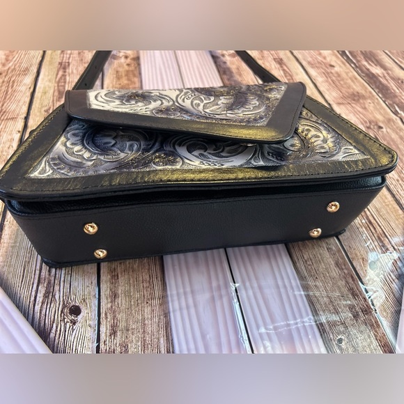 ROMINA CINCELADO SHOULDER BAG | Black and Gray Women’s Bag (B) - Picture 12 of 12